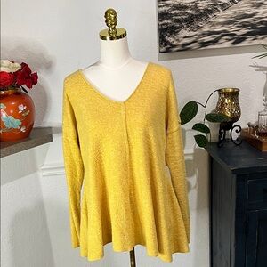 Yellow V-Neck Women's Sweater